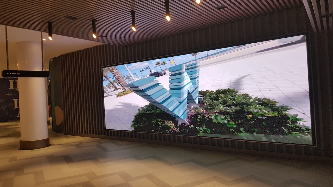 Corporate Digital Signs in Building Foyer