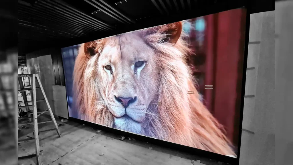Indoor LED video wall installation with seamless modular panel display