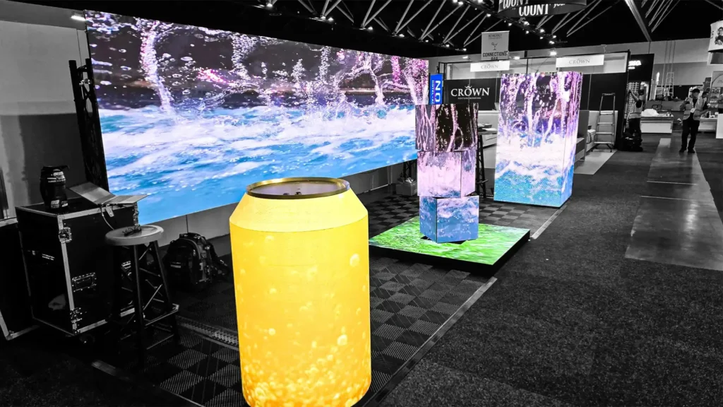 Creative custom LED screen shaped as beer can for brand promotional display