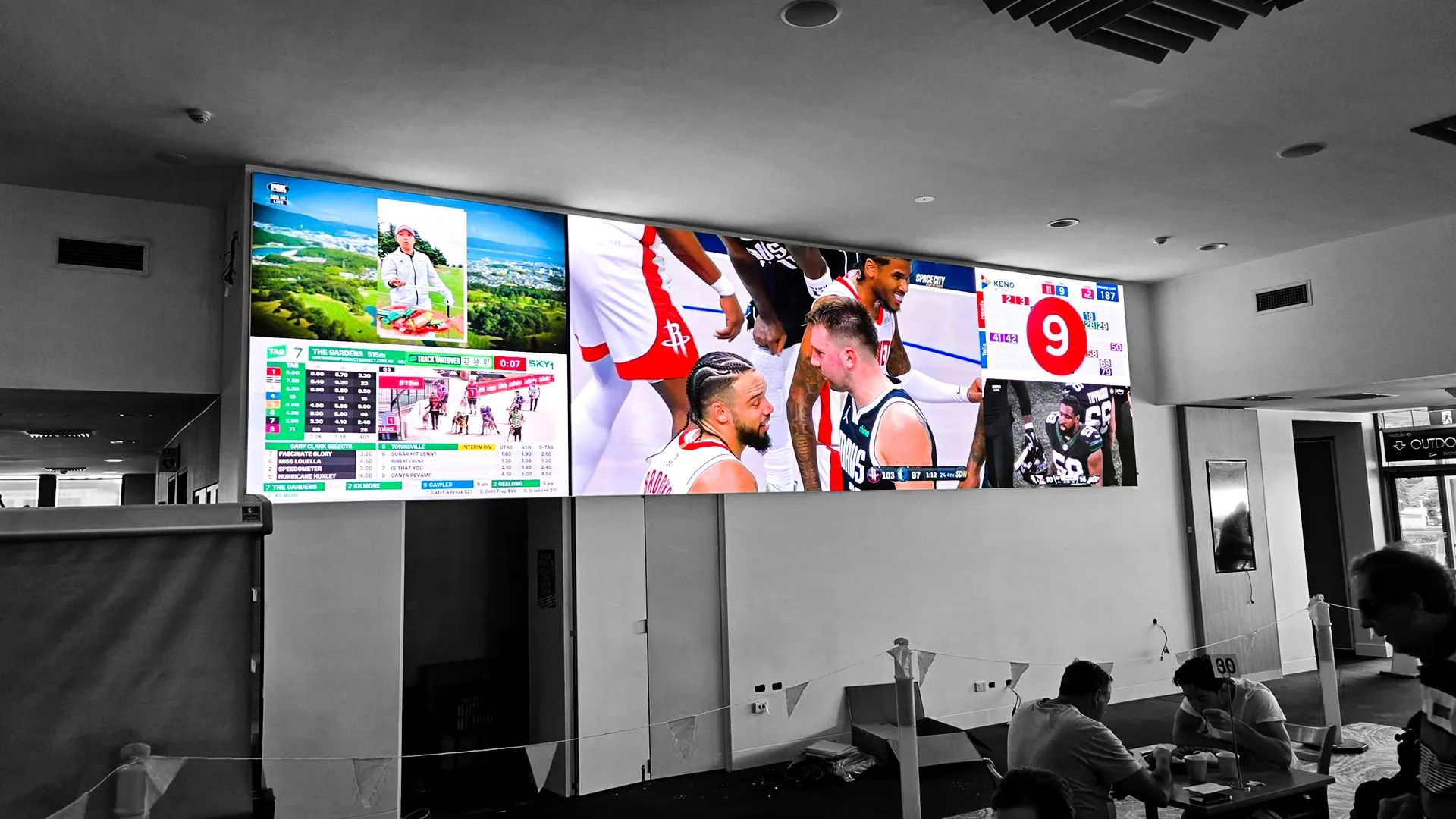 Multi-sport LED video wall installation showcasing high-impact indoor display